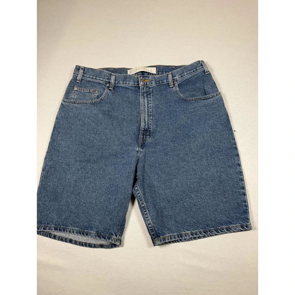 Vintage Arizona Jean Co Shorts Mens 38 Blue Denim Relaxed Fit Bermuda Casual